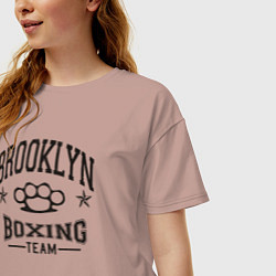 Футболка оверсайз женская Brooklyn boxing, цвет: пыльно-розовый — фото 2