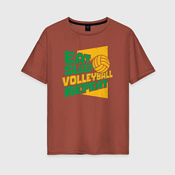 Женская футболка оверсайз Eat sleep volleyball