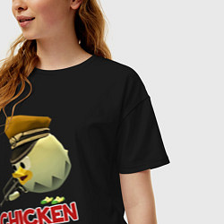 Футболка оверсайз женская Chicken Gun logo, цвет: черный — фото 2