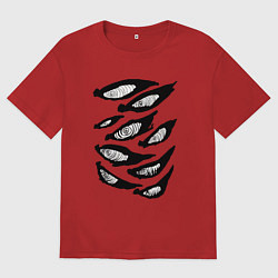 Футболка оверсайз женская Vintage devil fox eye, цвет: красный