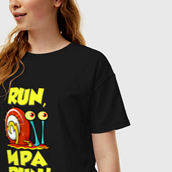 Футболка оверсайз женская Run Ира run, цвет: черный — фото 2