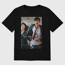 Футболка оверсайз женская Мы все мертвы Ли Су-Хёк и Нам- Ра, цвет: черный