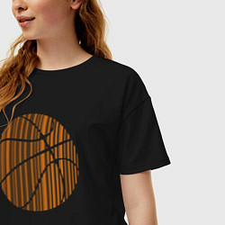 Футболка оверсайз женская Basket ball, цвет: черный — фото 2