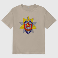 Футболка оверсайз женская ВЧК КГБ, цвет: миндальный