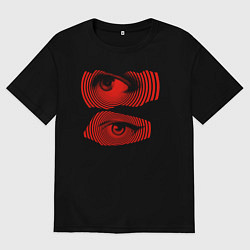 Футболка оверсайз женская Red eyes are an illusion, цвет: черный