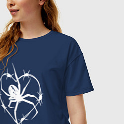 Футболка оверсайз женская Spider love, цвет: тёмно-синий — фото 2