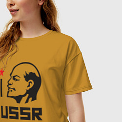 Футболка оверсайз женская Люблю СССР, цвет: горчичный — фото 2