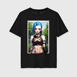 Футболка оверсайз женская Arcane League Of Legends JINX model, цвет: черный