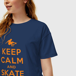 Футболка оверсайз женская Skate on, цвет: тёмно-синий — фото 2