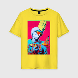 Футболка оверсайз женская Andy Warhol - self-portrait, цвет: желтый