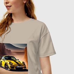Футболка оверсайз женская Porsche 911, цвет: миндальный — фото 2