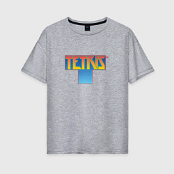 Футболка оверсайз женская Логотип Тетрис, цвет: меланж