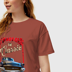 Футболка оверсайз женская Классика автомобиль Buick Roadmaster, цвет: кирпичный — фото 2