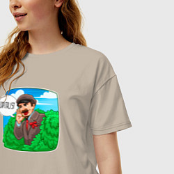 Футболка оверсайз женская Ленин - капиталист, цвет: миндальный — фото 2