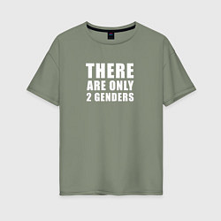 Футболка оверсайз женская There are only 2 genders, цвет: авокадо
