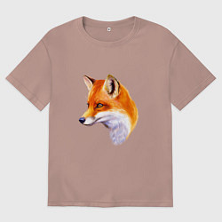 Футболка оверсайз женская Лисичка красавица, цвет: пыльно-розовый