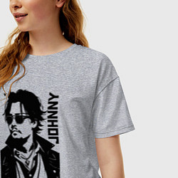 Футболка оверсайз женская Johnny Depp - graphics, цвет: меланж — фото 2