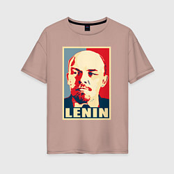 Футболка оверсайз женская Lenin, цвет: пыльно-розовый