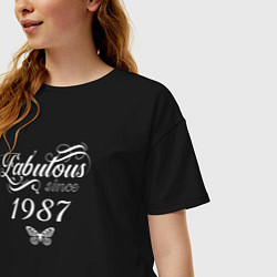 Футболка оверсайз женская Fabulous since 1987, цвет: черный — фото 2