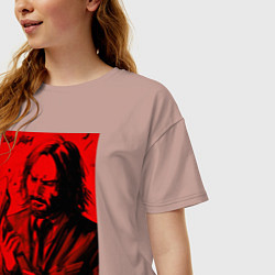 Футболка оверсайз женская John Wick Baba Yaga art, цвет: пыльно-розовый — фото 2