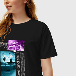 Футболка оверсайз женская Insomniacs After School - love and star, цвет: черный — фото 2