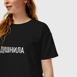 Футболка оверсайз женская Душный, цвет: черный — фото 2