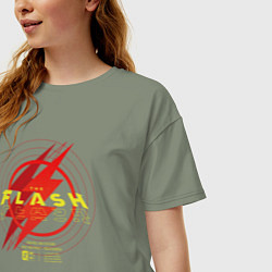 Футболка оверсайз женская The Flash logotype, цвет: авокадо — фото 2