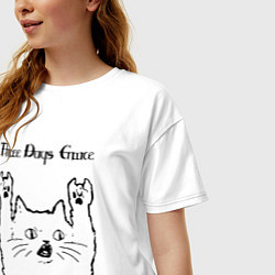 Футболка оверсайз женская Three Days Grace - rock cat, цвет: белый — фото 2