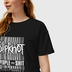Футболка оверсайз женская Slipknot bar code, цвет: черный — фото 2