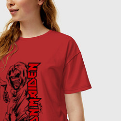 Футболка оверсайз женская Iron maiden fans, цвет: красный — фото 2