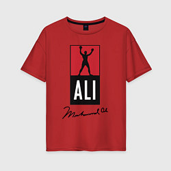 Футболка оверсайз женская Muhammad Ali boxer, цвет: красный