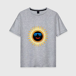 Женская футболка оверсайз Солнце в очках