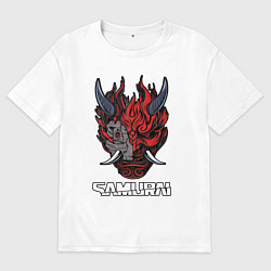 Футболка оверсайз женская Samurai logo, цвет: белый