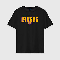 Футболка оверсайз женская NBA Lakers, цвет: черный
