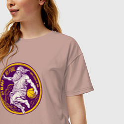 Футболка оверсайз женская No blood no foul, цвет: пыльно-розовый — фото 2