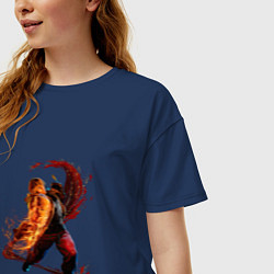 Футболка оверсайз женская Street Fighter 6 Ken, цвет: тёмно-синий — фото 2