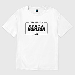 Футболка оверсайз женская Forza Horizon gaming champion: рамка с лого и джой, цвет: белый