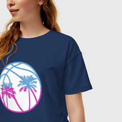 Футболка оверсайз женская Miami beach, цвет: тёмно-синий — фото 2