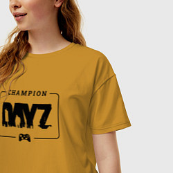 Футболка оверсайз женская DayZ gaming champion: рамка с лого и джойстиком, цвет: горчичный — фото 2