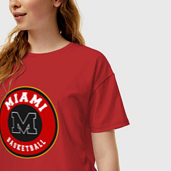 Футболка оверсайз женская Miami basket, цвет: красный — фото 2