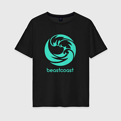 Футболка оверсайз женская Beastcoast logo, цвет: черный