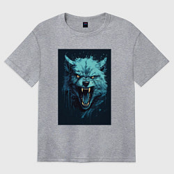 Футболка оверсайз женская Blue wolf, цвет: меланж