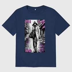 Футболка оверсайз женская Milano - skeleton fashionista, цвет: тёмно-синий