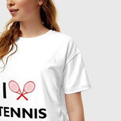 Футболка оверсайз женская I Love Tennis, цвет: белый — фото 2