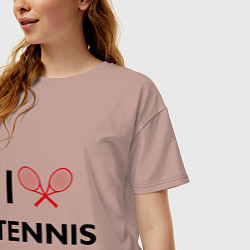 Футболка оверсайз женская I Love Tennis, цвет: пыльно-розовый — фото 2