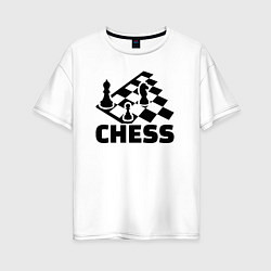 Футболка оверсайз женская Chess game, цвет: белый
