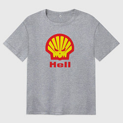 Футболка оверсайз женская Hell, цвет: меланж