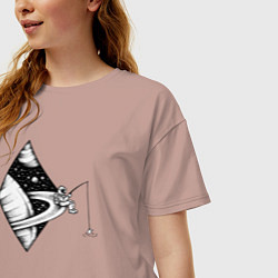 Футболка оверсайз женская Space fisher, цвет: пыльно-розовый — фото 2