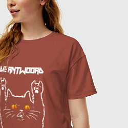 Футболка оверсайз женская Die Antwoord rock cat, цвет: кирпичный — фото 2