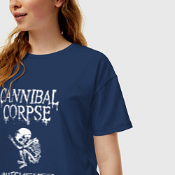 Футболка оверсайз женская Cannibal Corpse - butchered at birth, цвет: тёмно-синий — фото 2